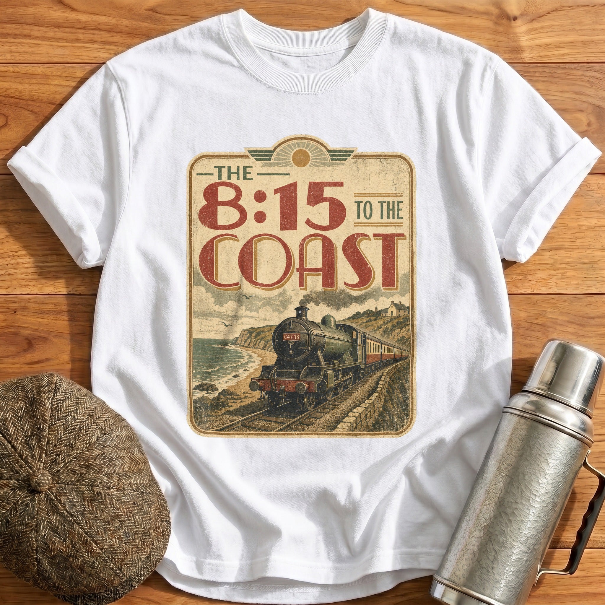 8:15 to the Coast T-Shirt - White