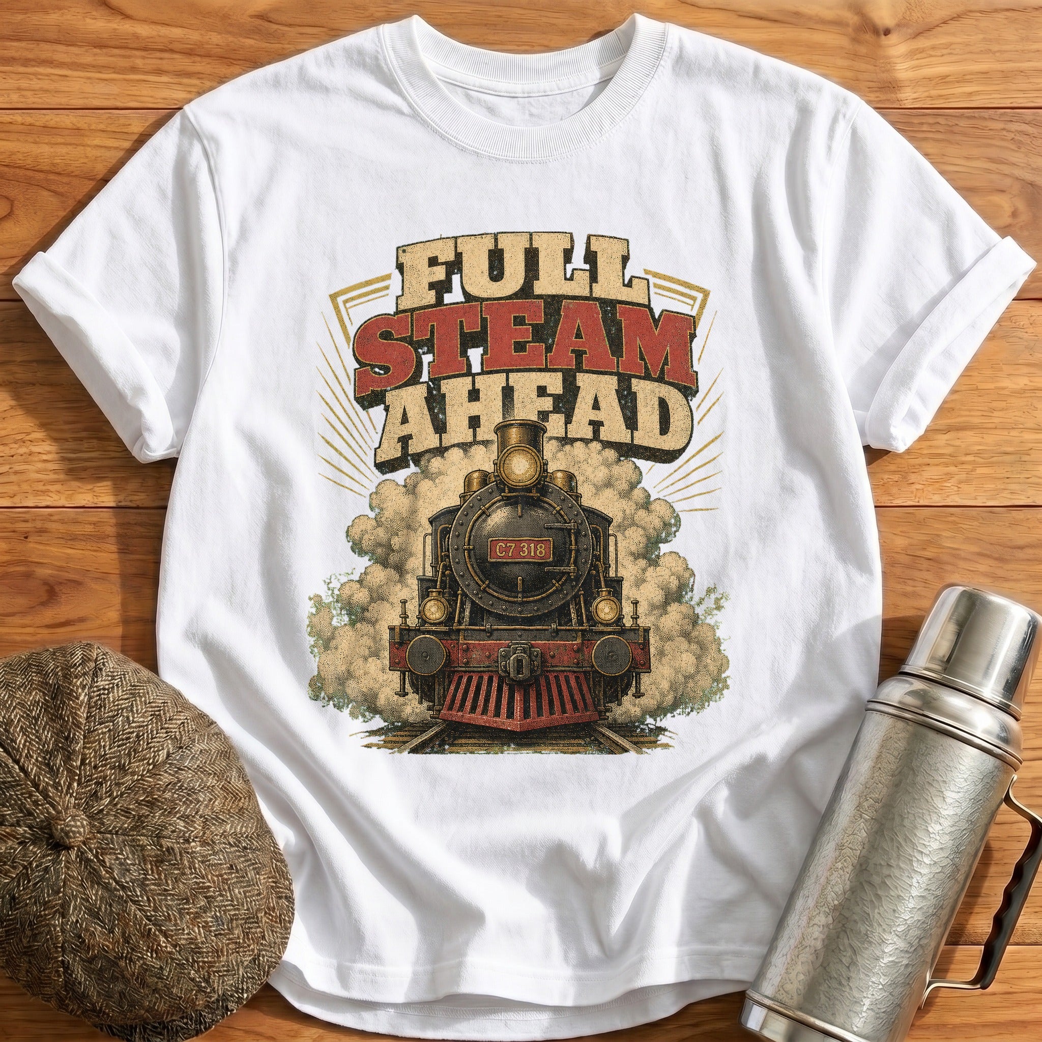 Full Steam Ahead T-Shirt - White