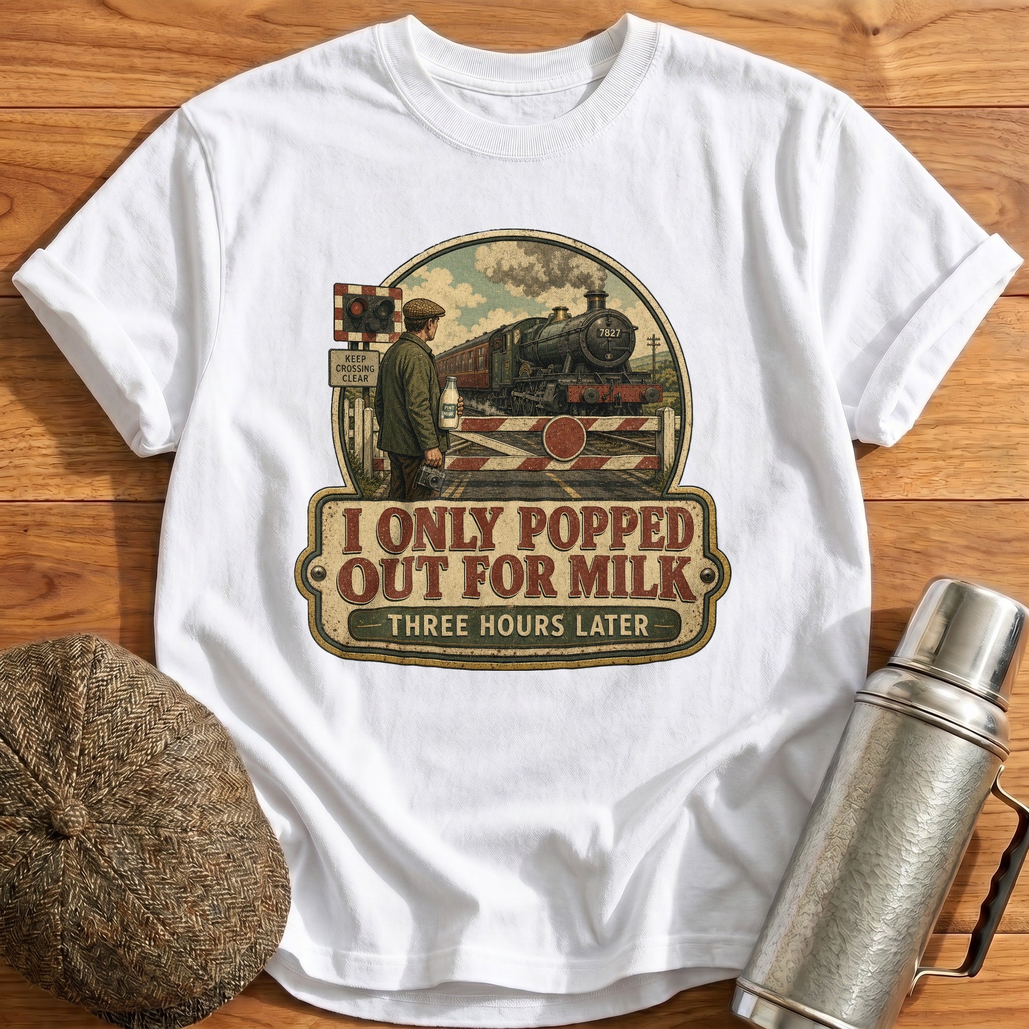 Only Popped Out for Milk T-Shirt - White