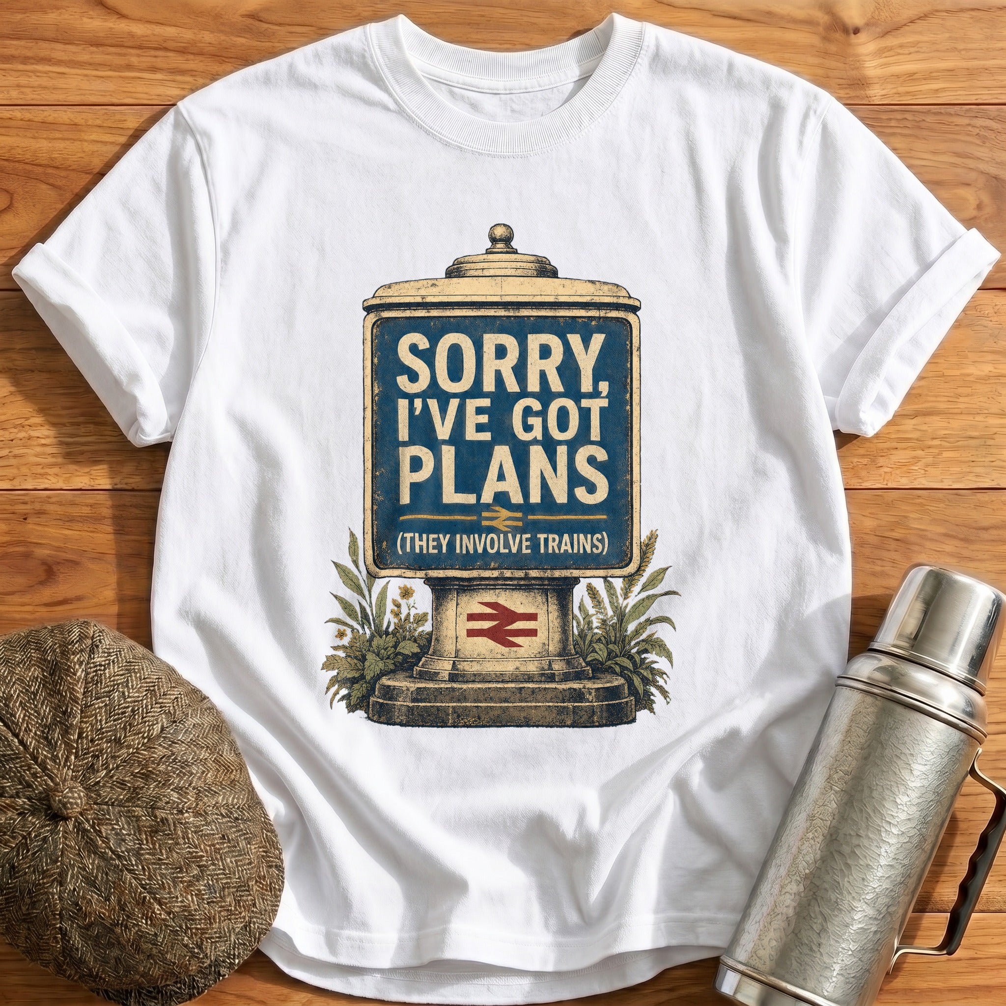 Plans Involve Trains T-Shirt - White