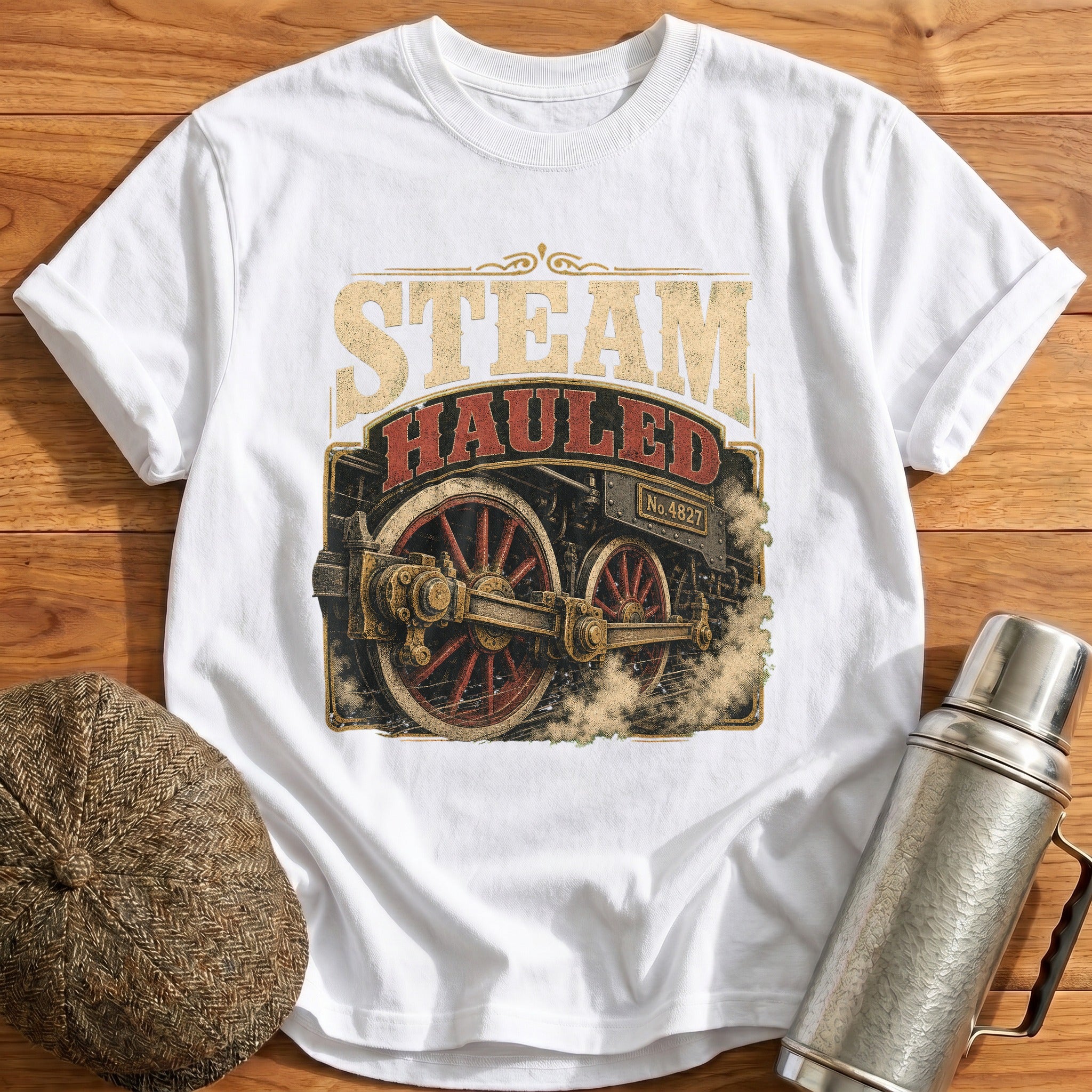 Steam Hauled T-Shirt - White