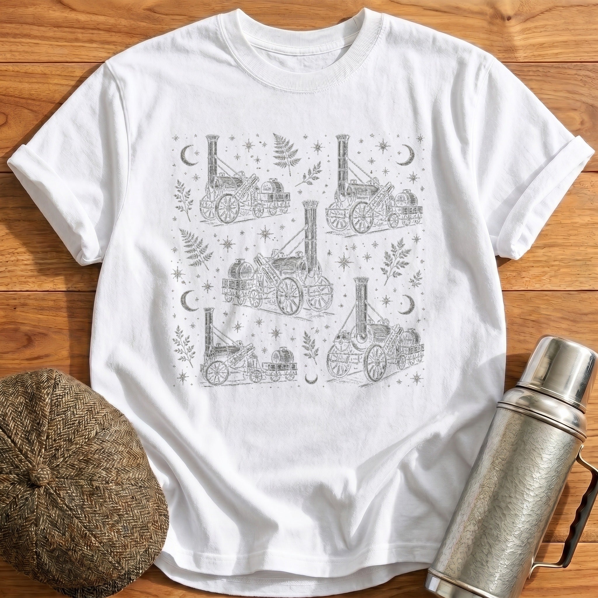Stephenson's Rocket Contained Print T-Shirt - White