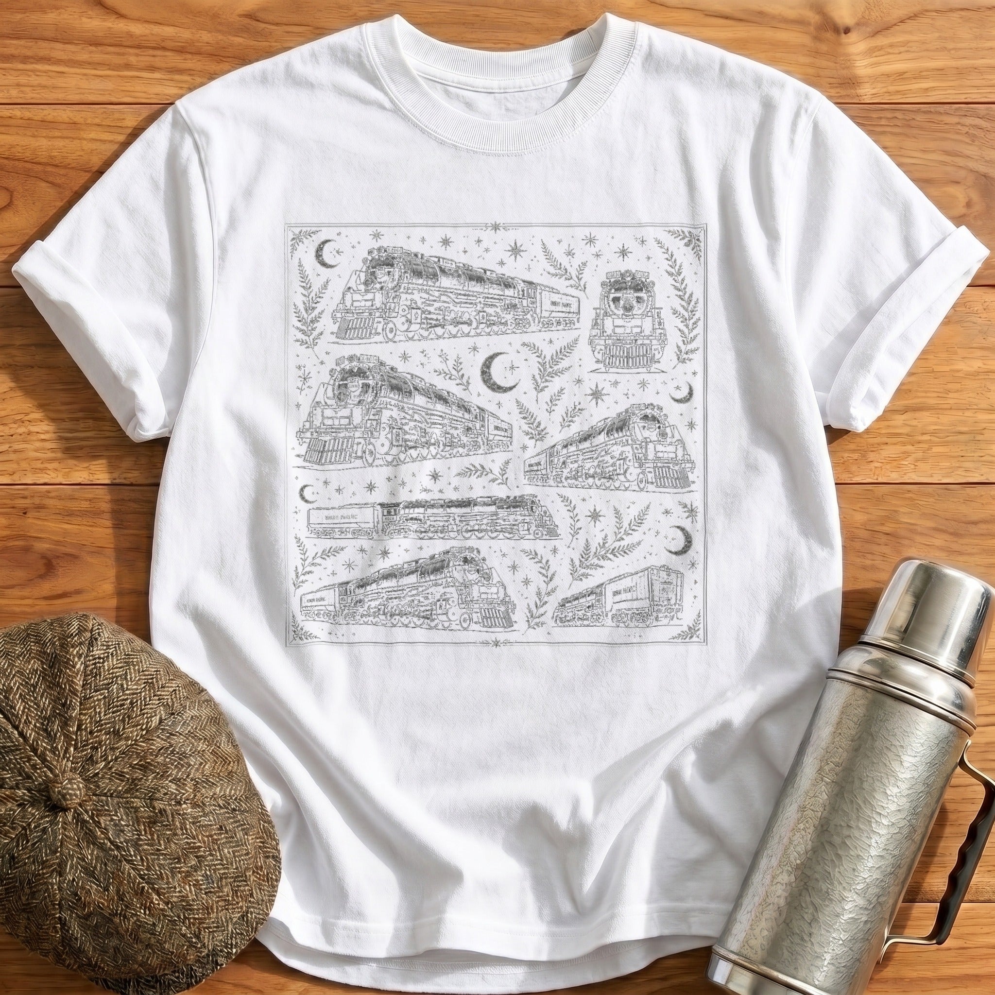 Union Pacific Big Boy Contained Print T-Shirt - White