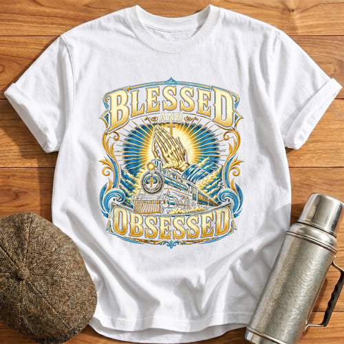 Blessed Obsessed Train T-Shirt - White
