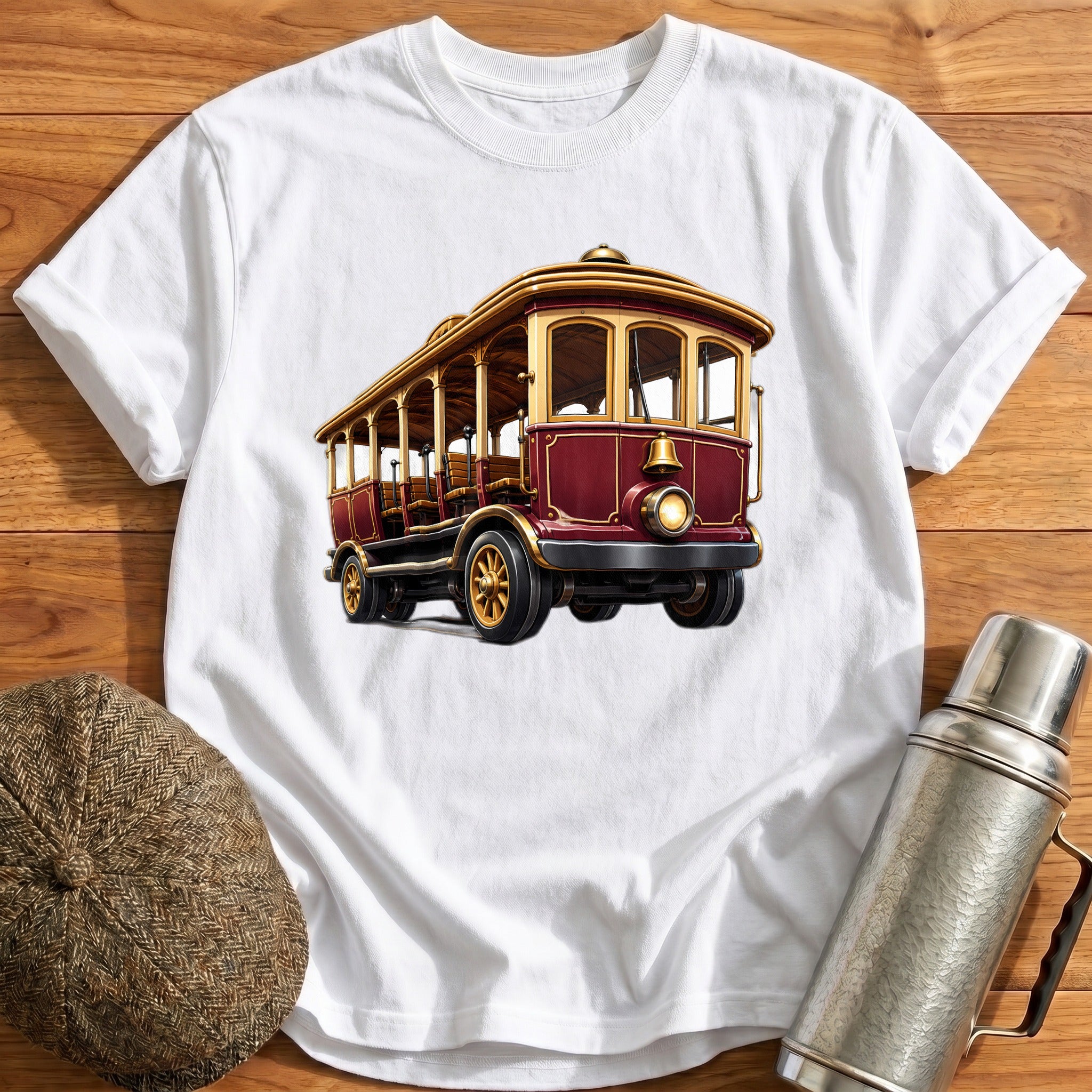Cablecar Front34 T-Shirt - White