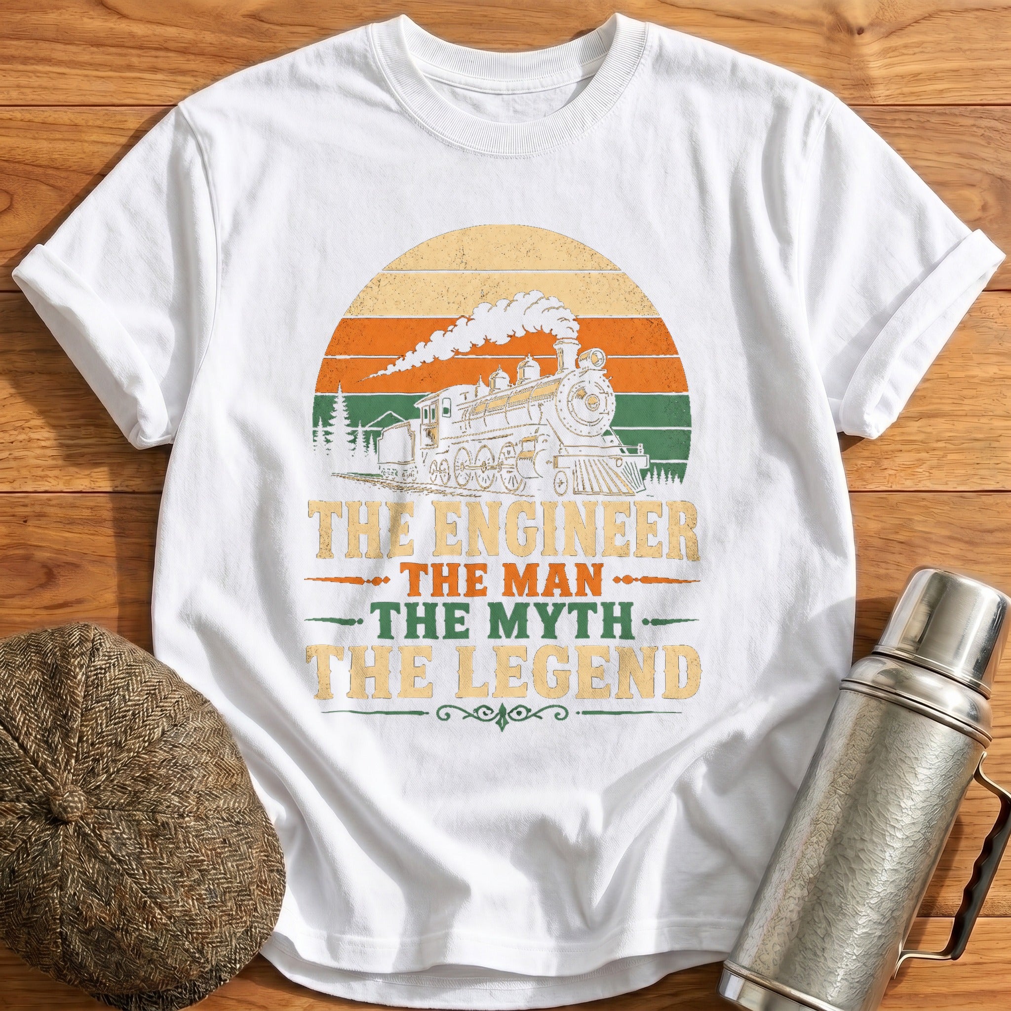 Engineer Man Myth Legend T-Shirt - White