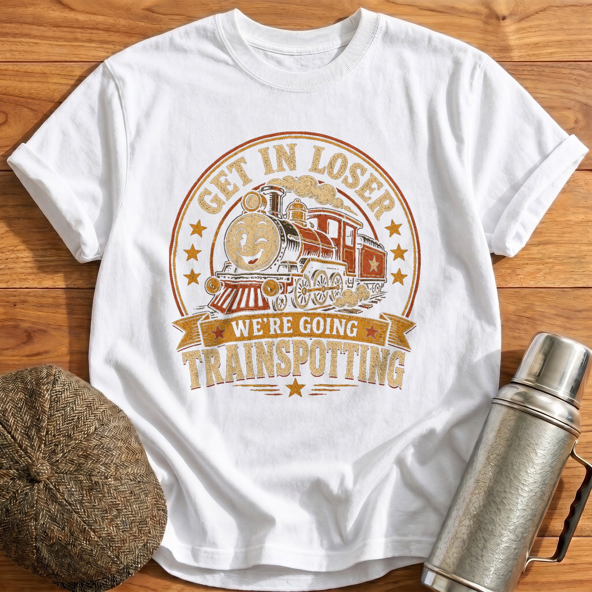 Get in Loser Trainspotting Emblem T-Shirt - White