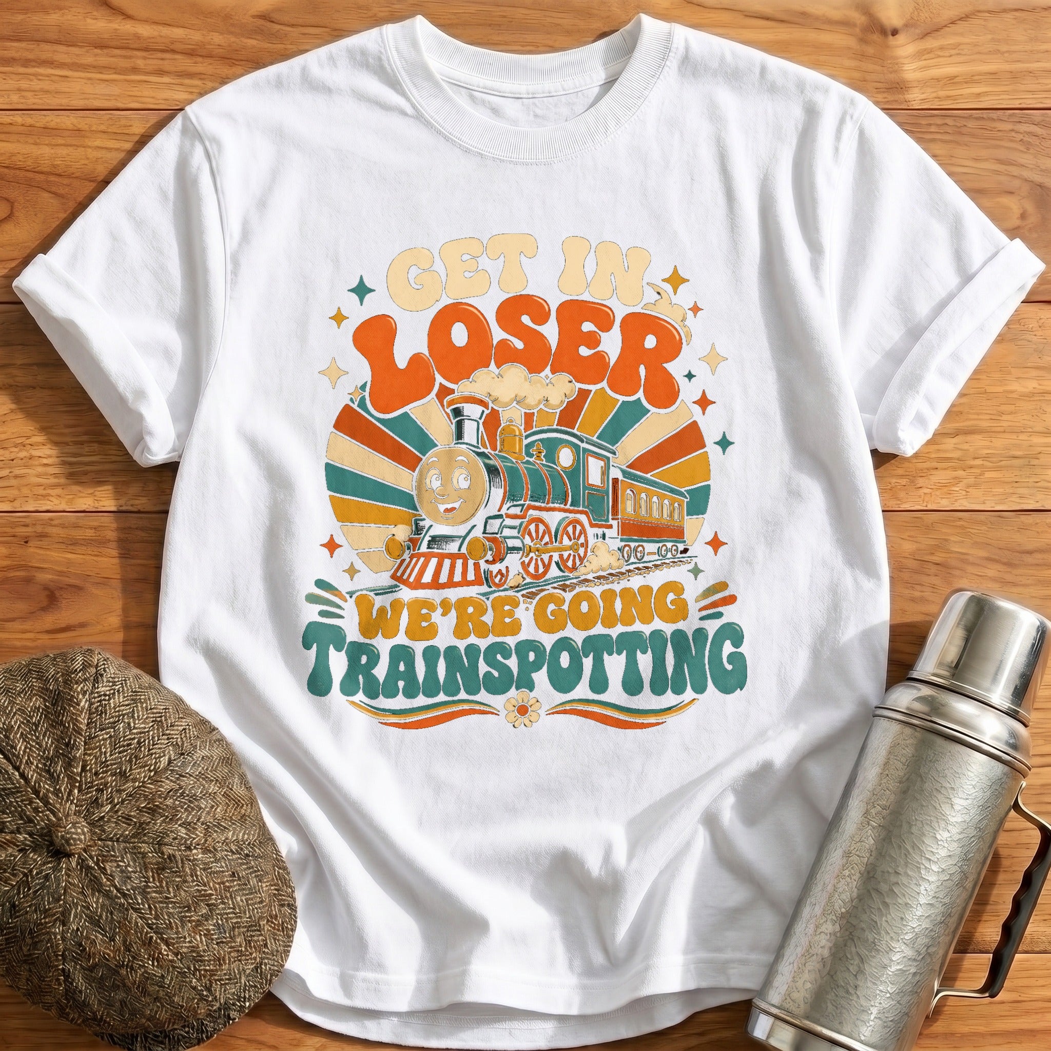 Get in Loser Trainspotting Groovy T-Shirt - White