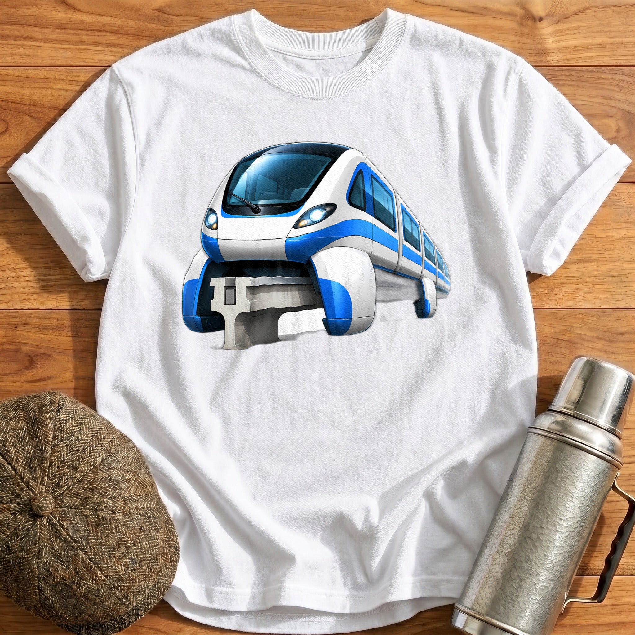Monorail Front34 T-Shirt - White