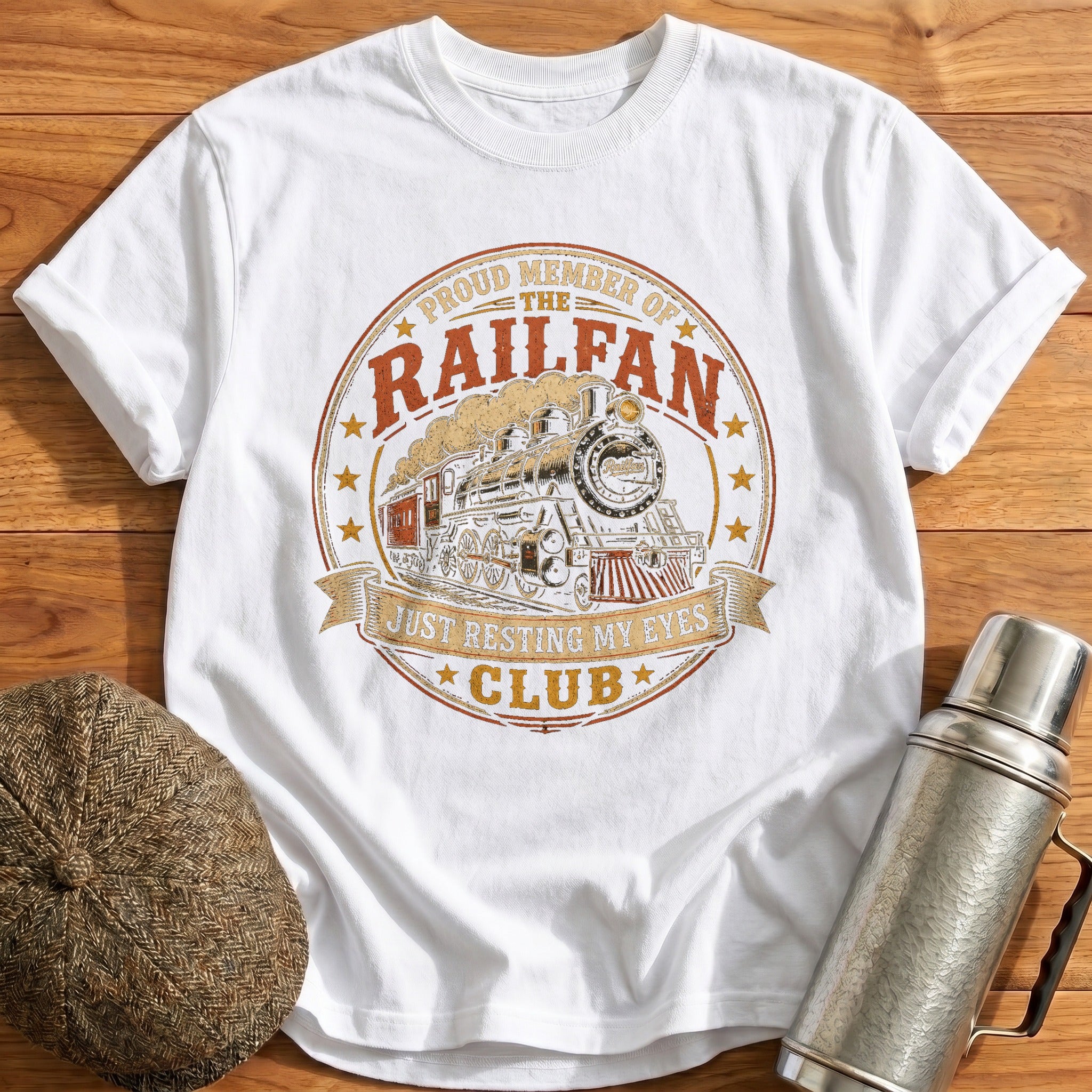 Resting Eyes Club Emblem T-Shirt - White