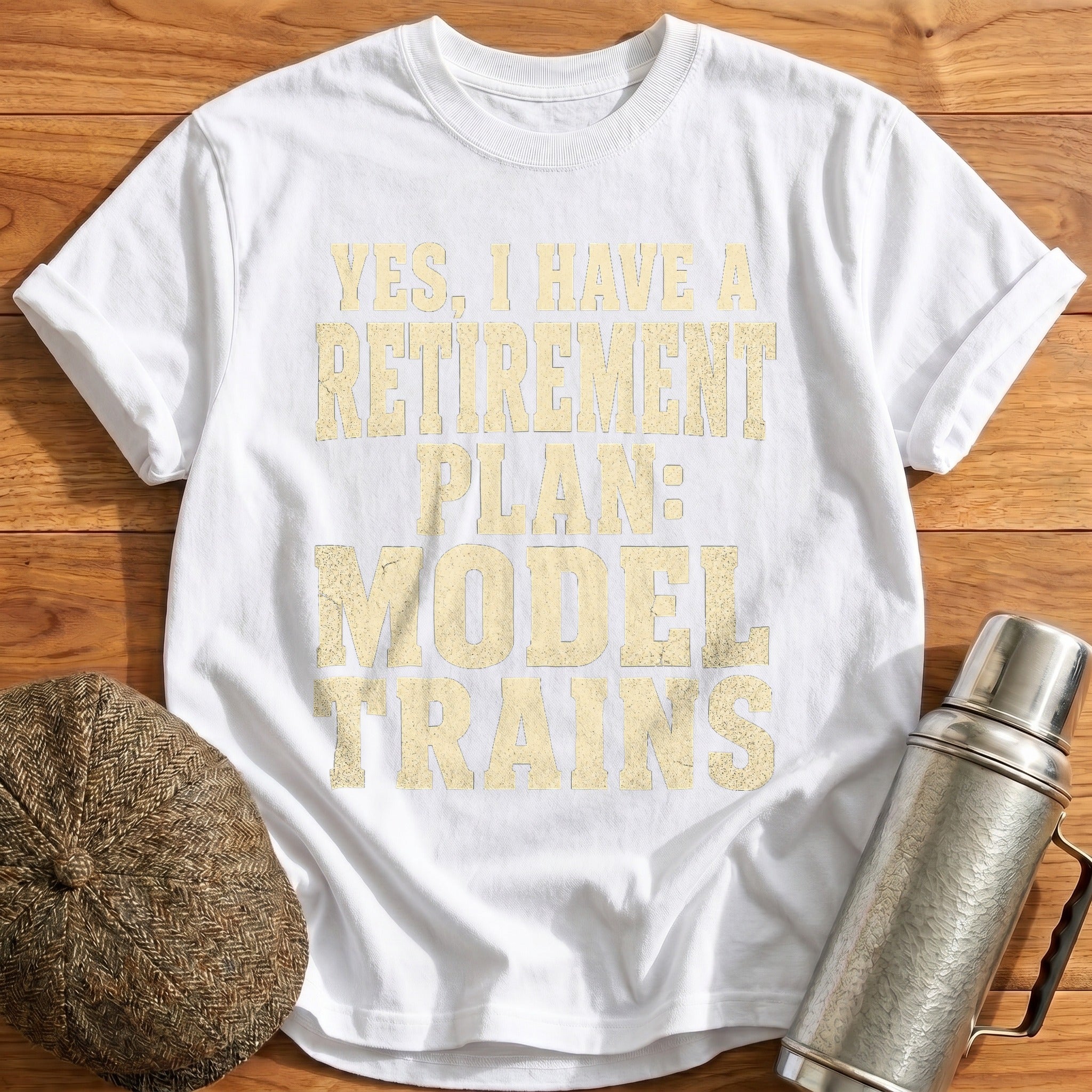 Retirement Plan Model Trains II T-Shirt - White