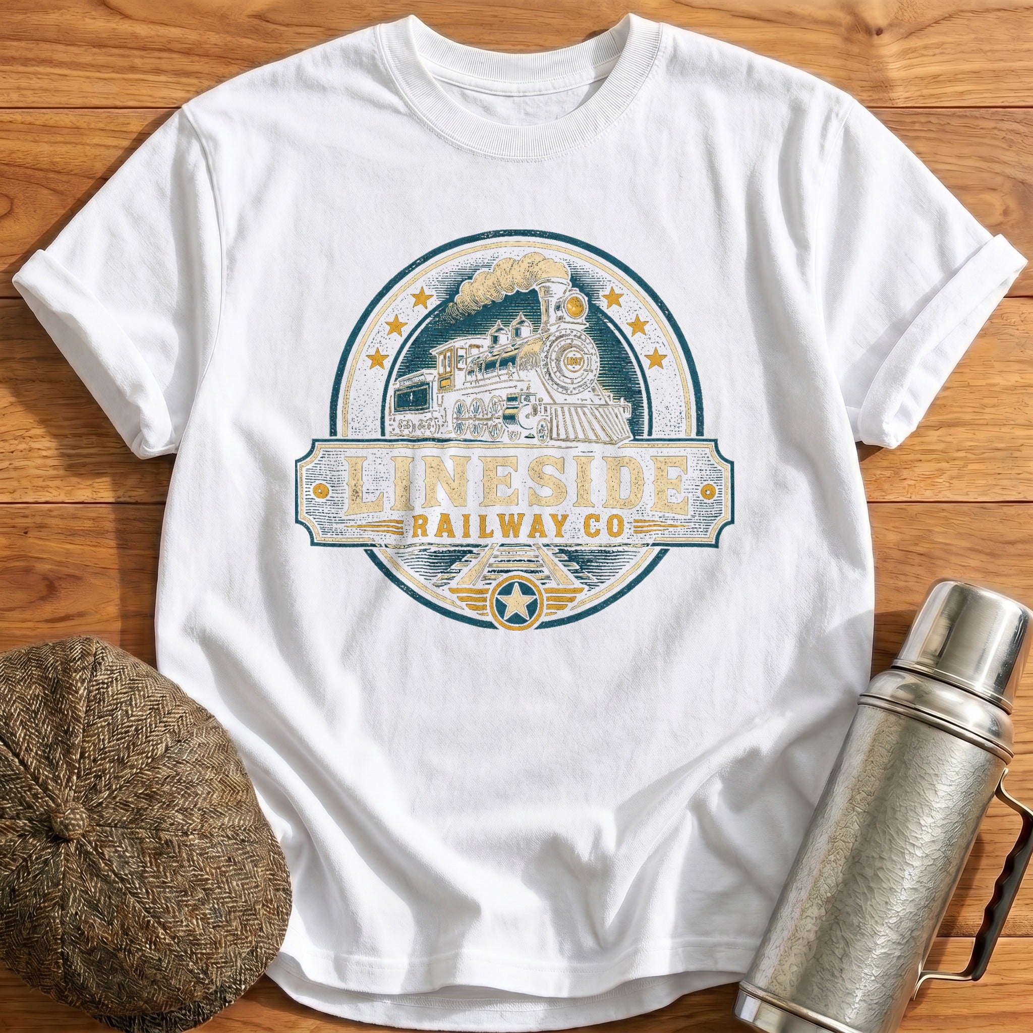 Retro Train Badge II T-Shirt - White