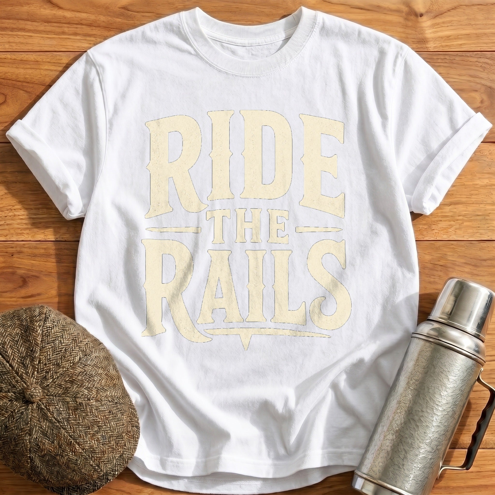 Ride the Rails Type T-Shirt - White