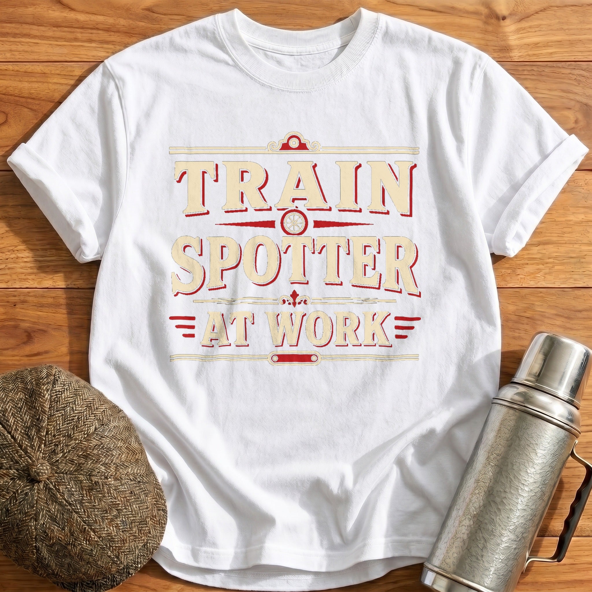 Train Spotter at Work T-Shirt - White