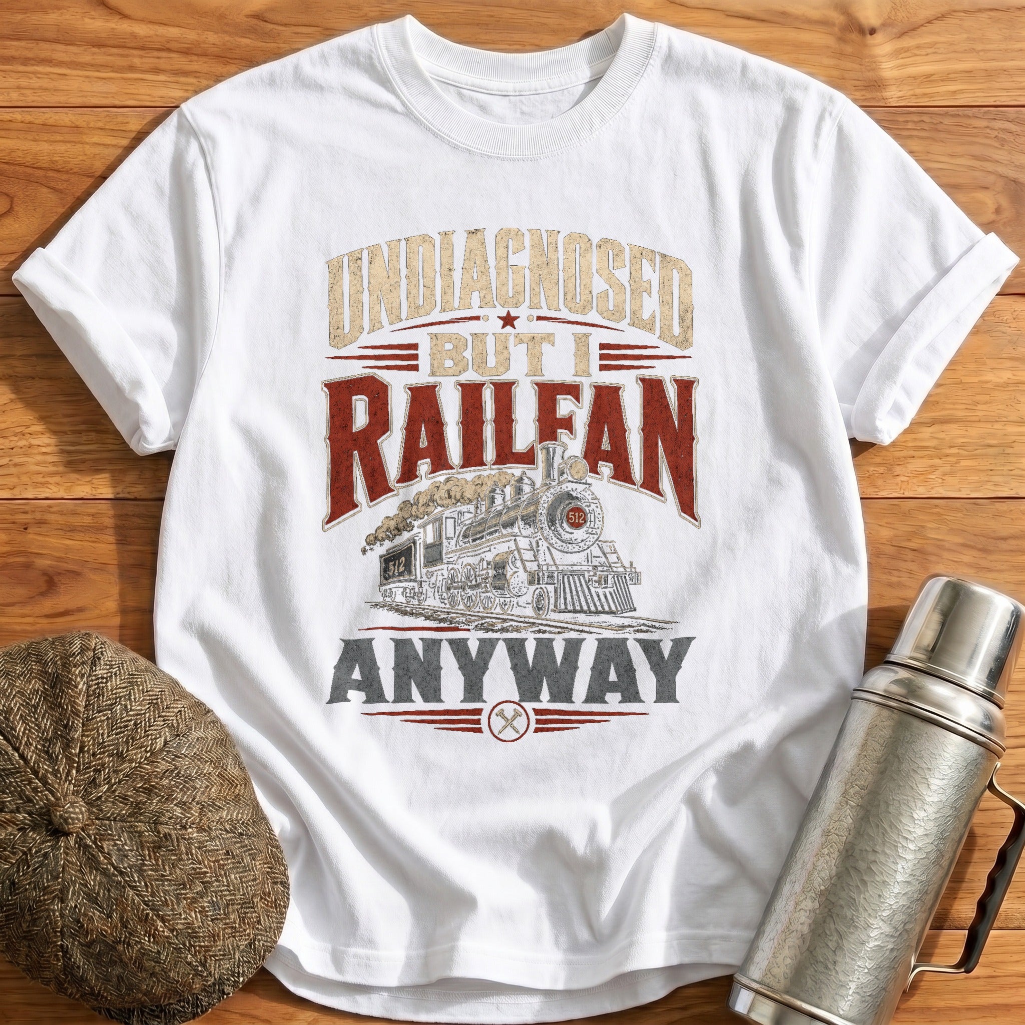 Undiagnosed Railfan Anyway T-Shirt - White